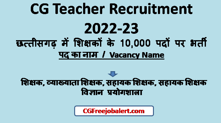CG Teacher Recruitment 2022