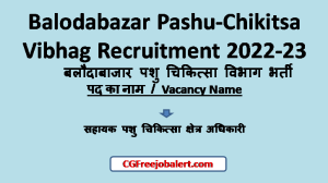 Balodabazar Pashu-Chikitsa Vibhag Recruitment