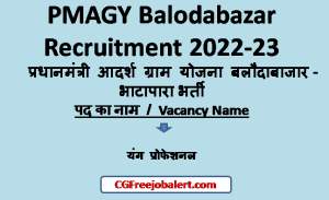 PMAGY Balodabazar Recruitment 2022
