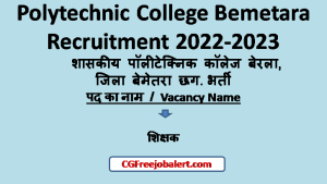 Polytechnic College Bemetara Recruitment