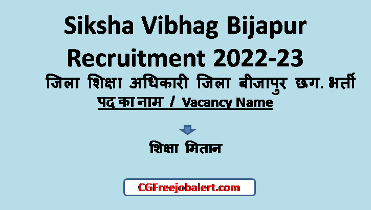 Siksha Vibhag Bijapur Recruitment
