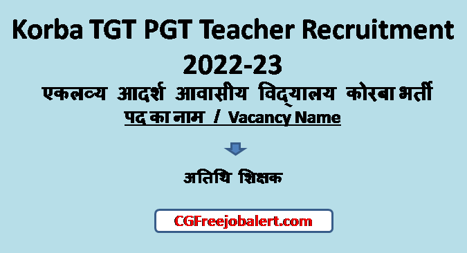Korba TGT PGT Teacher Recruitment