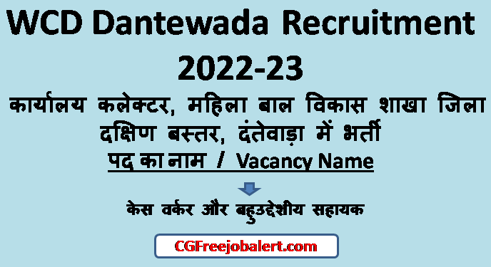 WCD Dantewada Recruitment