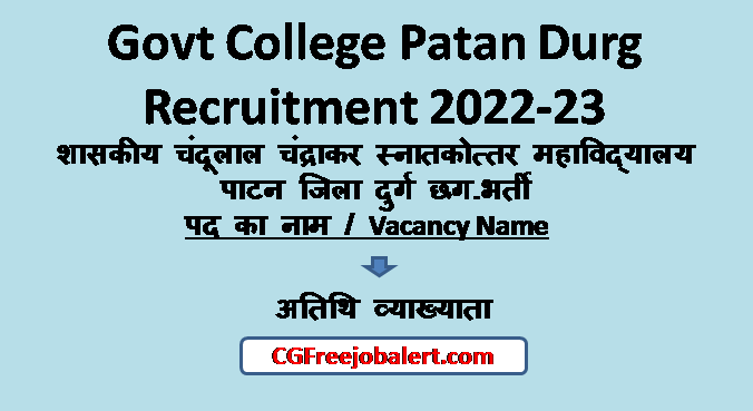 Govt College Patan Durg Recruitment