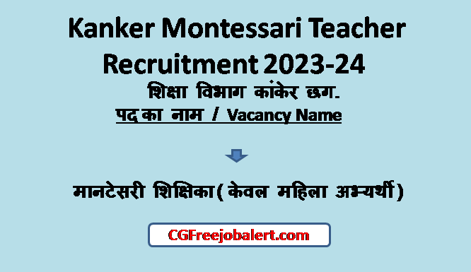 Kanker Montessari Teacher Recruitment 2023