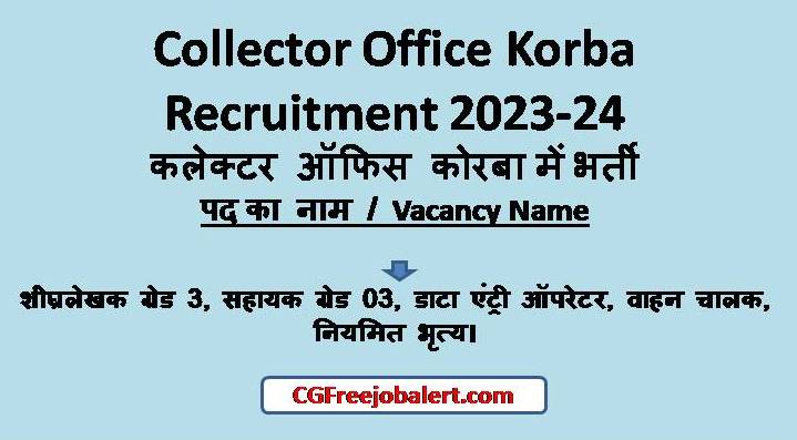 Collector Office Korba Recruitment