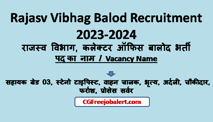 Rajasv Vibhag Balod Recruitment