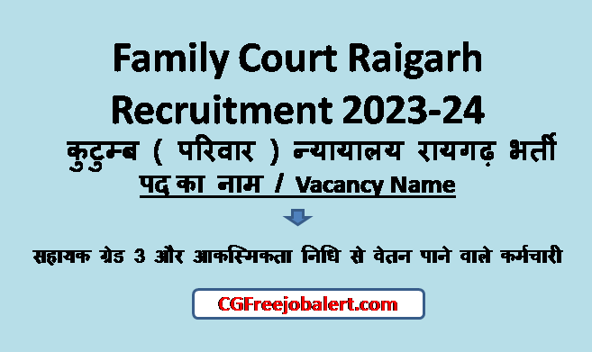 Family Court Raigarh Recruitment 2023